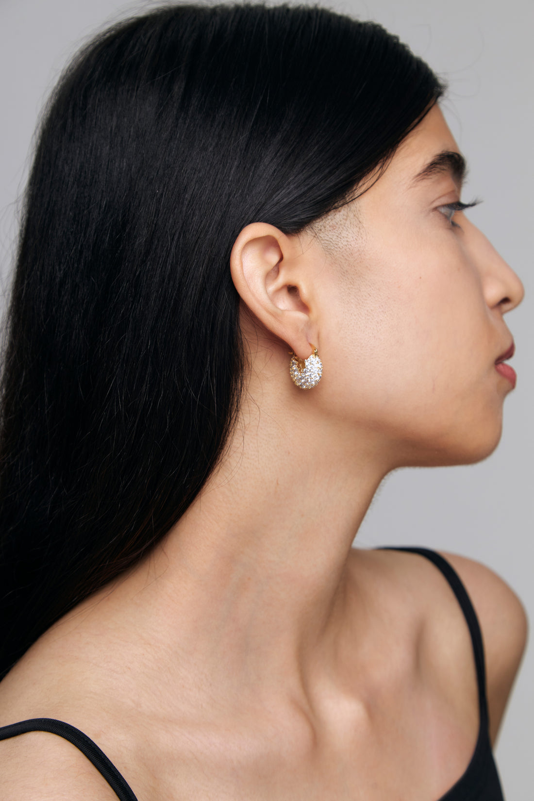 PAVE DOME HUGGIES Earrings
