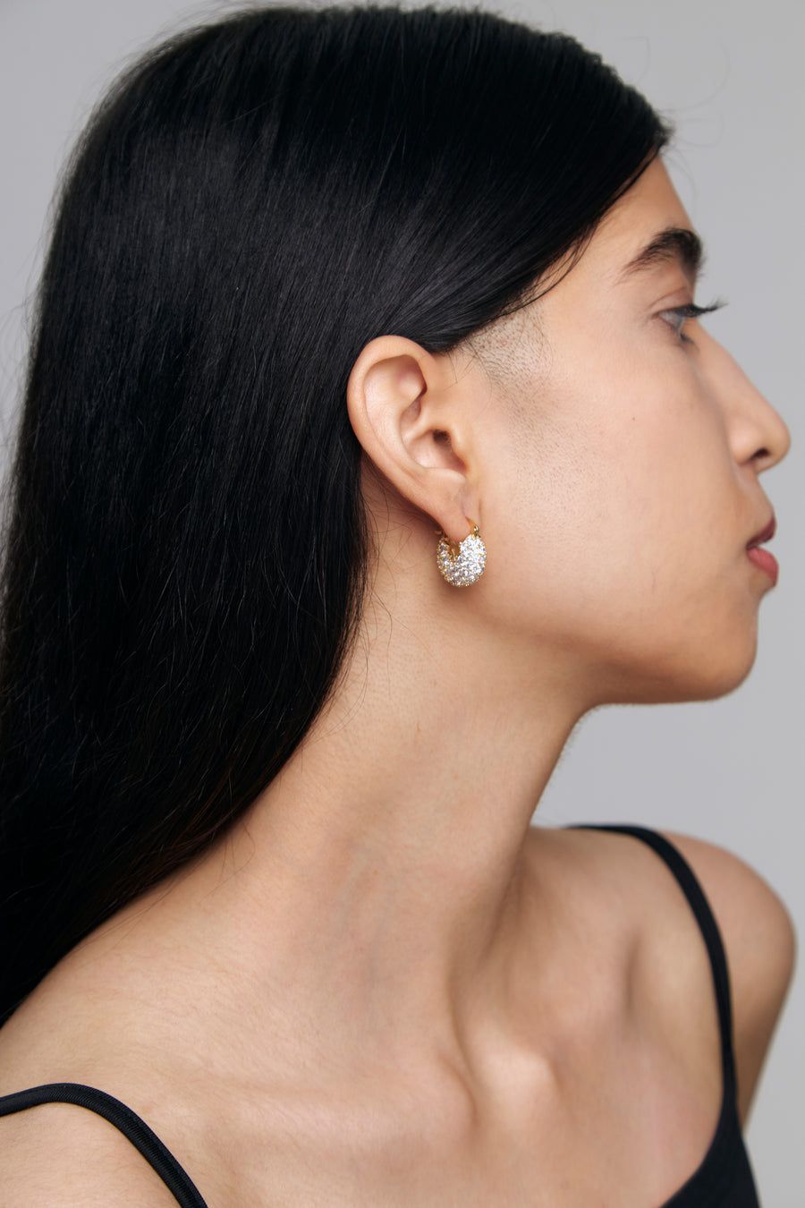 PAVE DOME HUGGIES Earrings