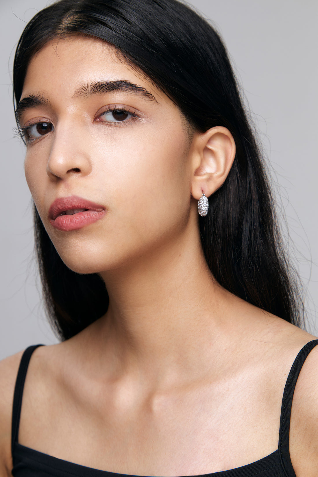 PAVE DOME HUGGIES Earrings