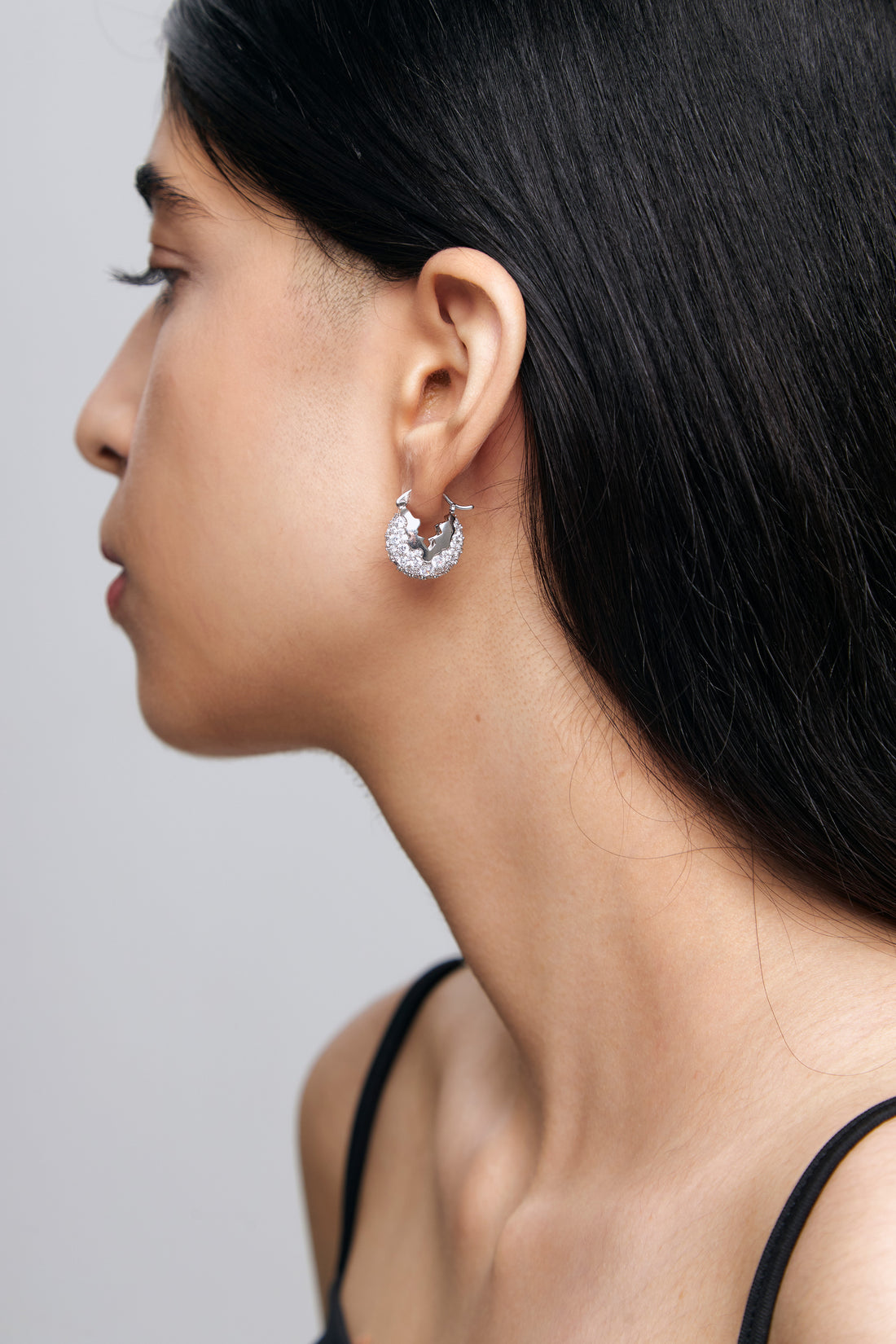 PAVE DOME HUGGIES Earrings