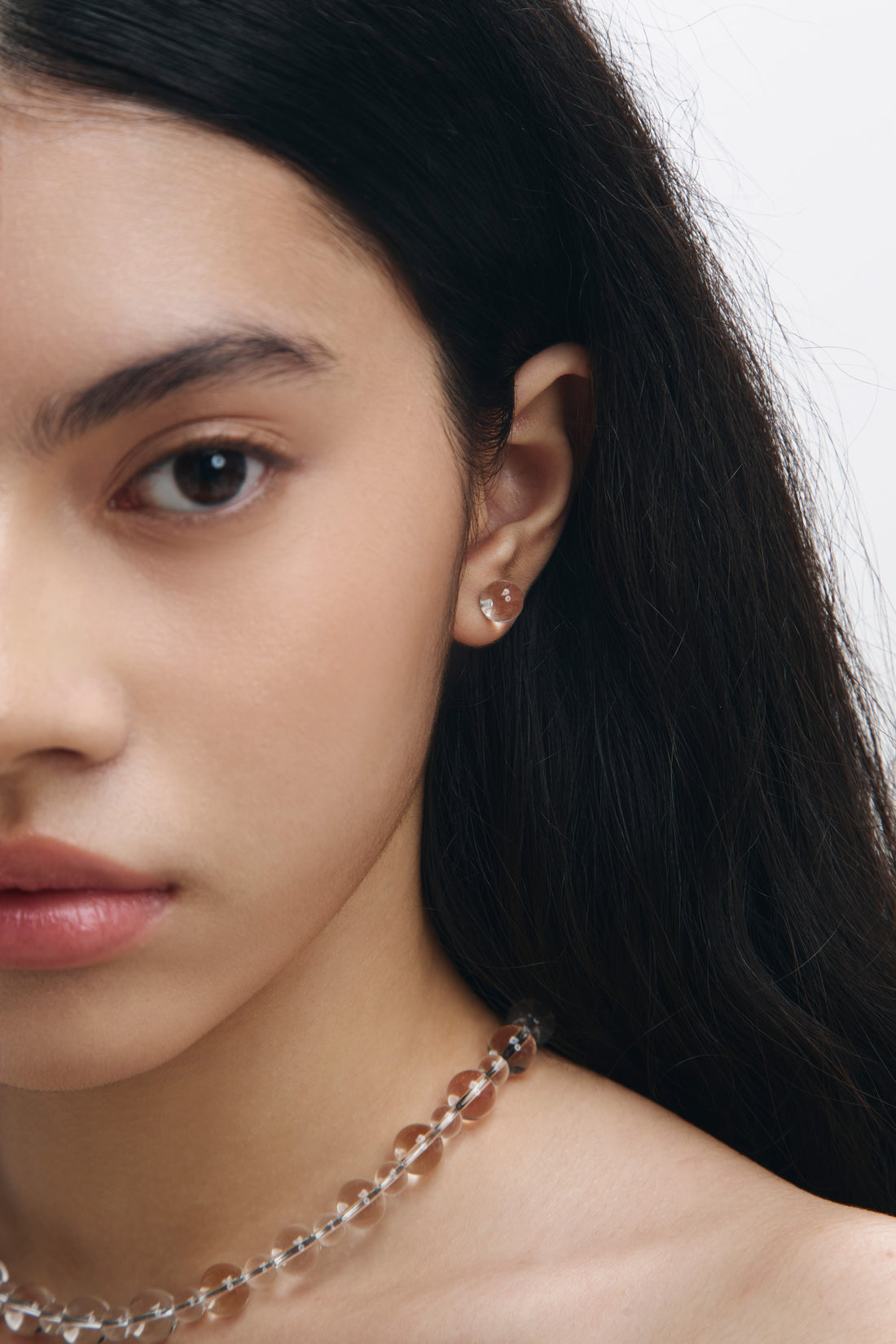 CLEAR QUARTZ STUD Earrings